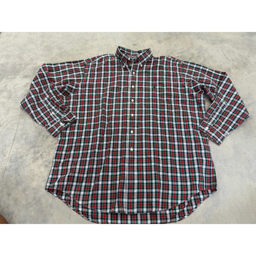 Polo Ralph Lauren Blake Shirt Men XL Multi Plaid 100% Two-Ply Cotton Button Down